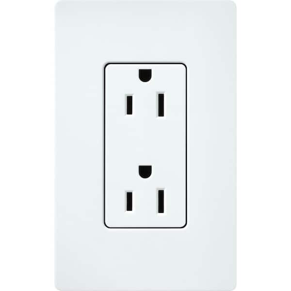 Claro 15 Amp Duplex Outlet, Glacier White (SCR-15-GL)