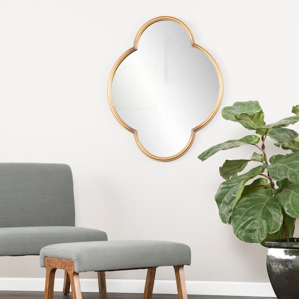 Unbranded Classic 30 in. W x 36 in. H Frame Gold Decorative Wall Mirror for Living Room Dining Room and Bedroom