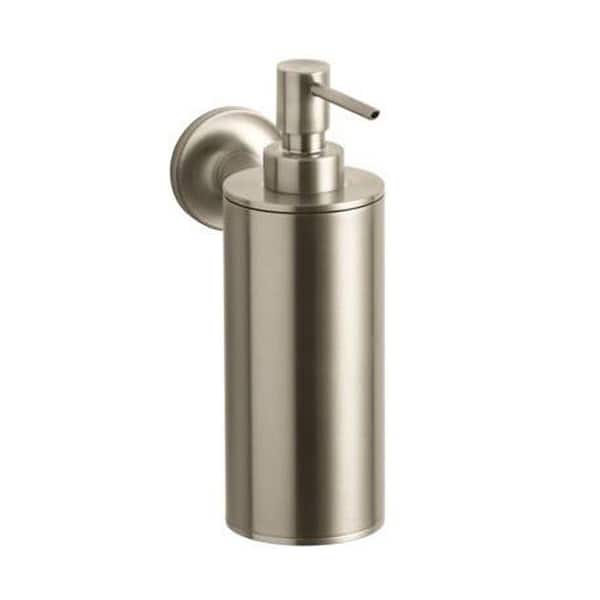 KOHLER Purist Wall-Mount Metal Soap Dispenser in Vibrant Brushed Bronze