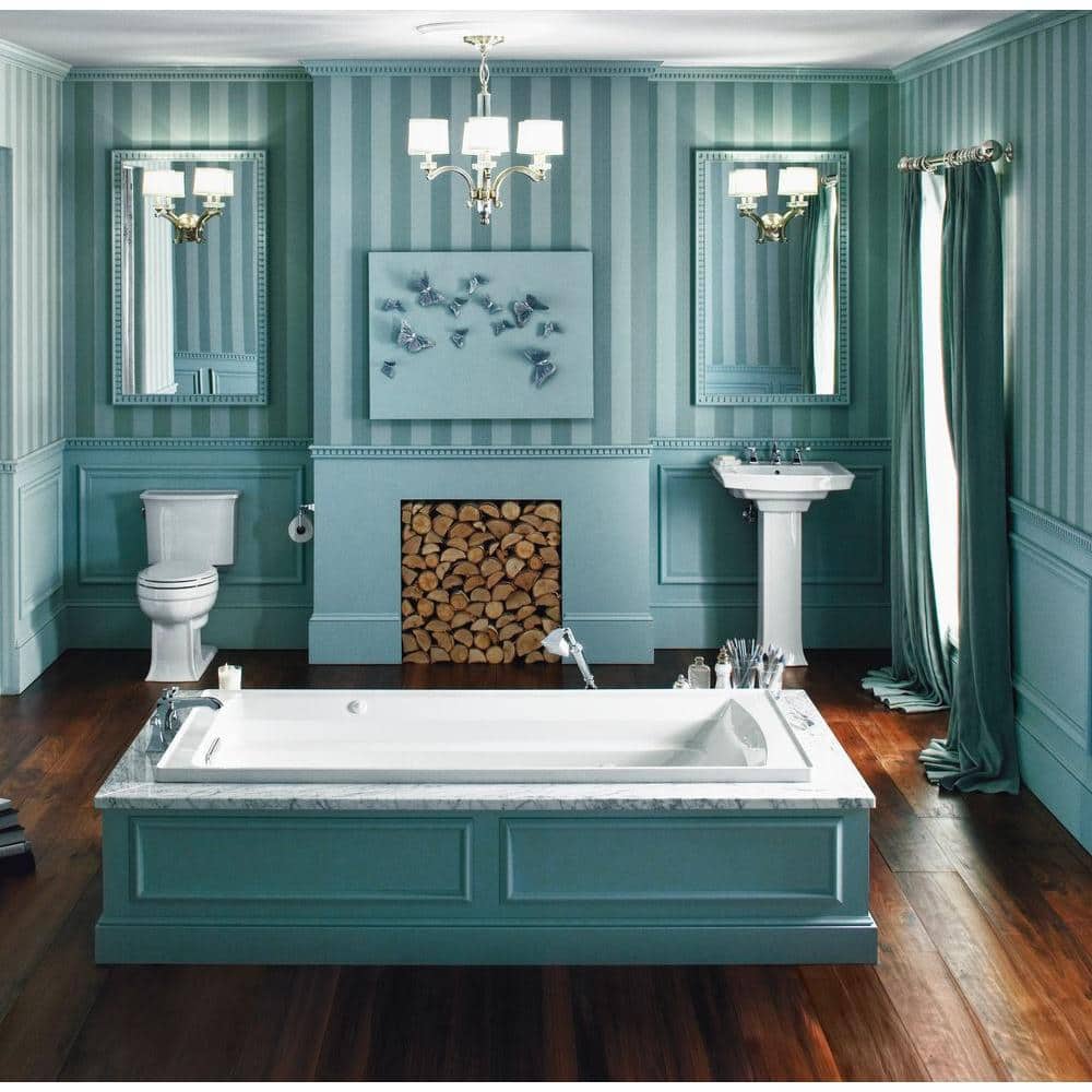 White Ceramic Elongated Two-Piece High Efficiency Toilet