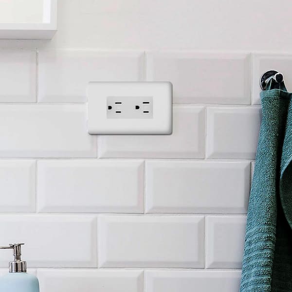 Decorator Receptacle 15 Amp 125-Volt NEMA5-15R Wall Mount Duplex Outlet UL Listed, White (10-Pack)