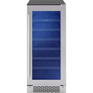 Brisas 15 in. 28-Bottle Single Zone Wine Cooler in Stainless Steel