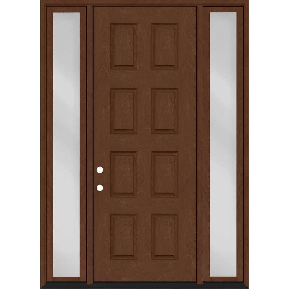 Regency 64 in. x 96 in. 8-Panel RHIS Chestnut Mahogany Fiberglass Prehung Front Door w/ 12 in. SLs w/ 6-9/16 Jamb price history on PriceWatchPro