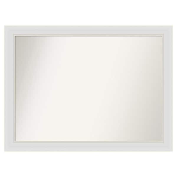 Amanti Art Flair Soft White Narrow 36 in. x 27 in. Custom Non-Beveled Satin Recyled Polystyrene Bathroom Vanity Wall Mirror