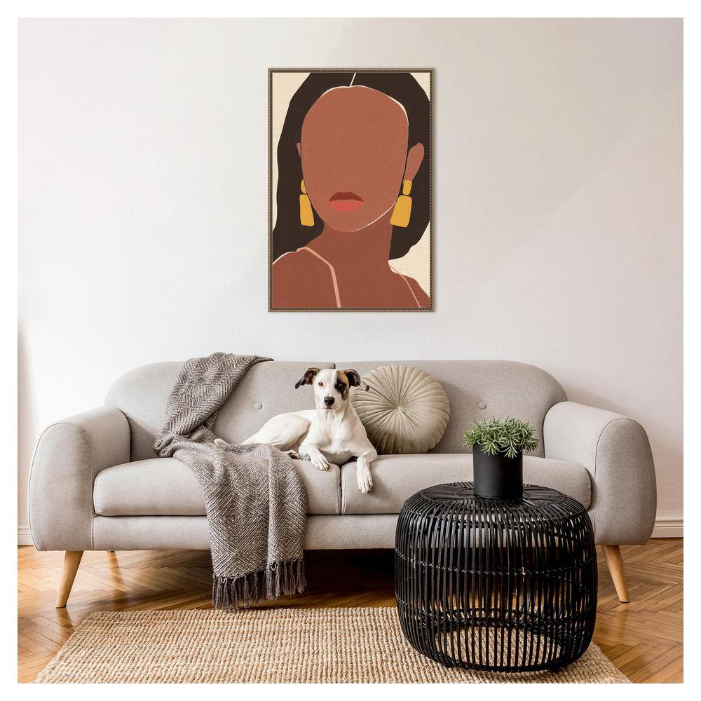 Sun Kissed Woman II Beaded Bronze Framed Canvas Wall Art