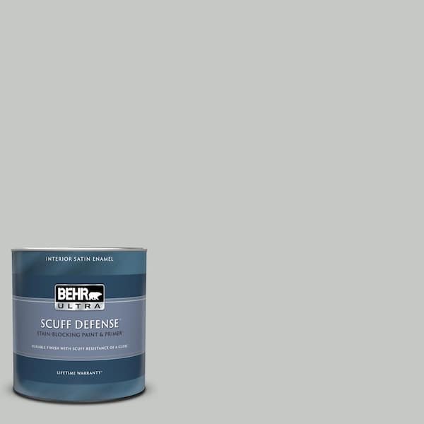BEHR ULTRA 1 qt. #BNC-07 Frosted Silver Extra Durable Satin Enamel Interior Paint & Primer