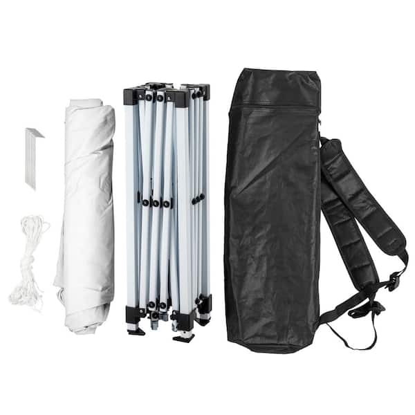 Karl home 6 ft. x 6 ft. White Folding Canopy with Backpack