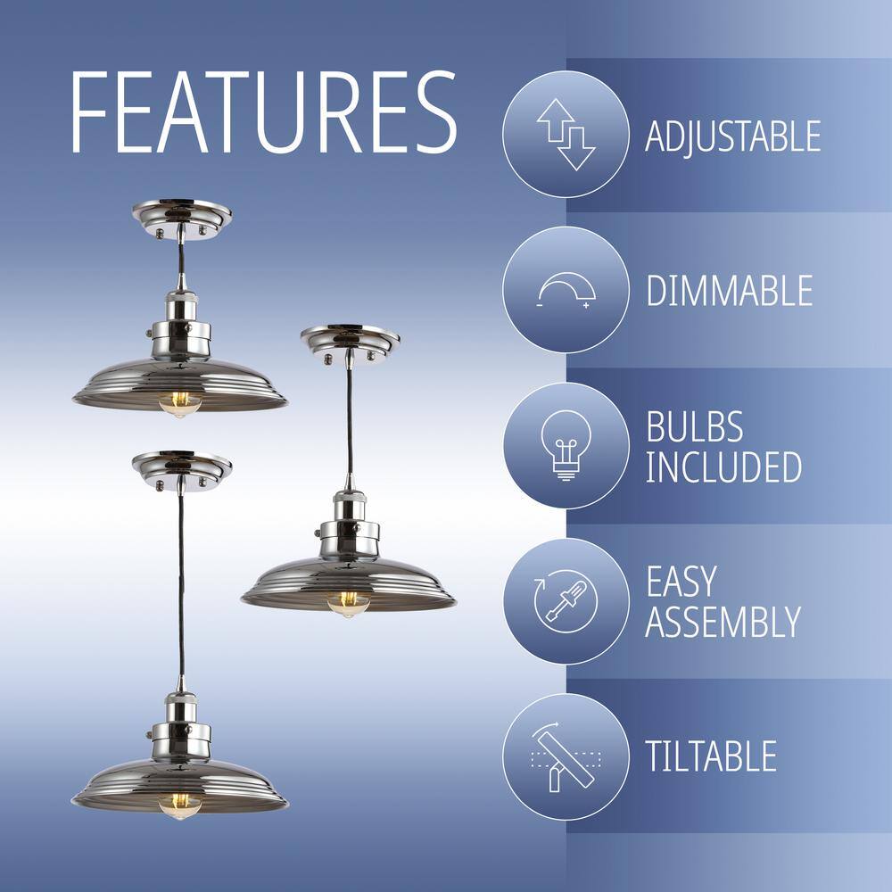 Bedford Rustic French Country Chrome Globe LED Pendant Light