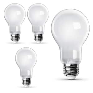 40-Watt Equivalent A19 Dimmable Filament CEC 90 Plus CRI Frost Glass E26 Medium LED Light Bulb, Daylight 5000K (4-Pack)