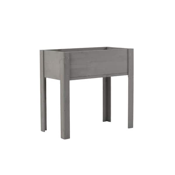 31 in. x 31 in. x 16 in. Grey Wood Raised Garden Bed with Legs, Elevated Wooden Planter Box, Safe Water-Based Coating