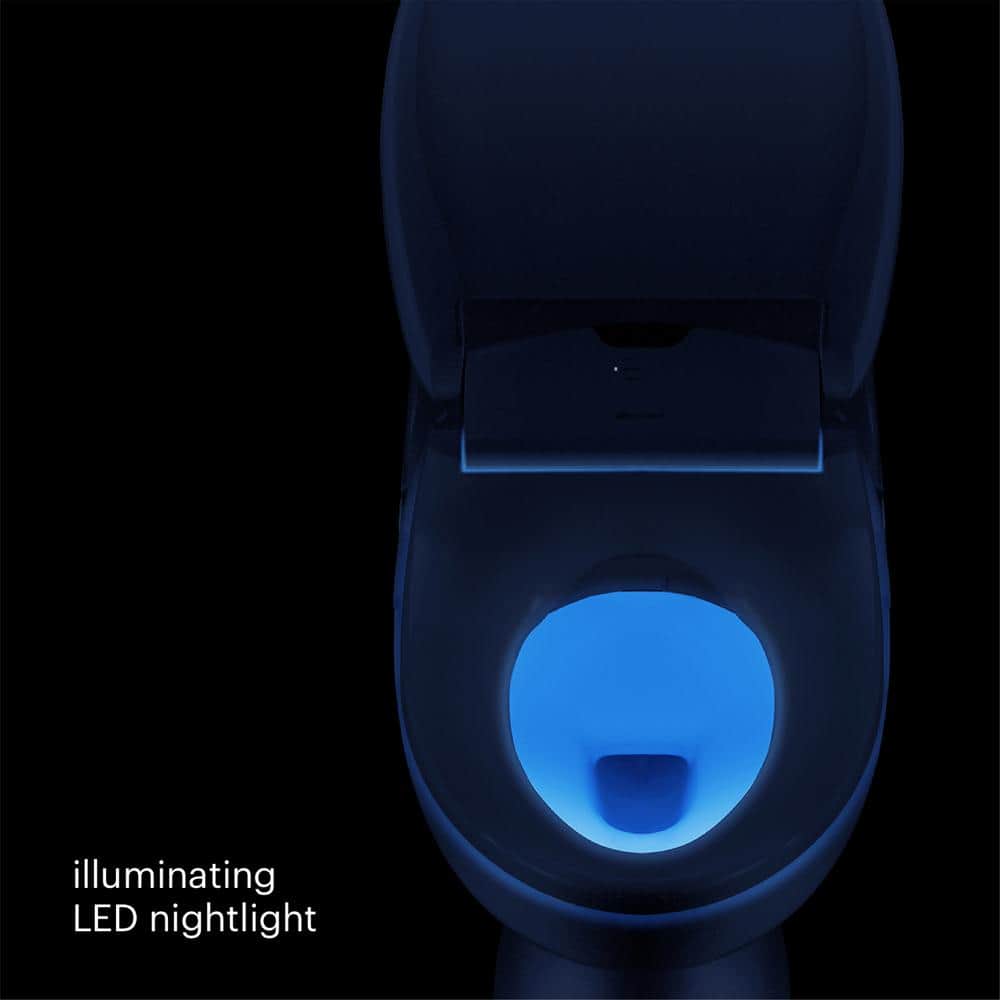 Elongated White Smart Bidet Toilet Seat with Remote