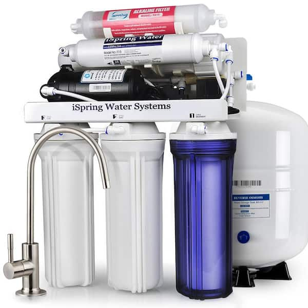 ISPRING Maximum Performance Under Sink Reverse Osmosis Water Filtration System with Booster Pump and Alkaline Filter