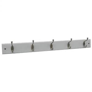 23.75 in. L White 5 Double Hooks Wall Mounted Hanging Rack