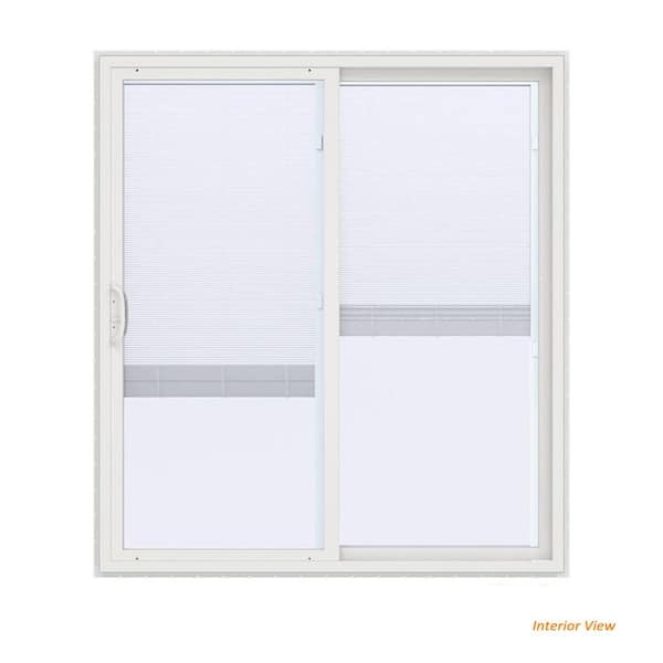 72 in. x 80 in. V-4500 Contemporary Black FiniShield Vinyl Right-Hand Full Lite Sliding Patio Door w/ Internal Blinds 72 in. x 80 in. V-4500 Contemporary Black FiniShield Vinyl Right-Hand Full Lite Sliding Patio Door w/ Internal Blinds