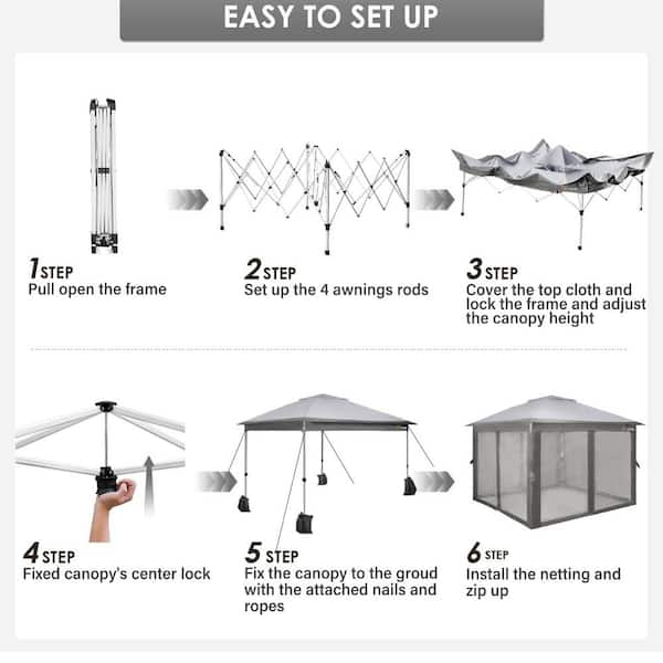 11 ft. x 11 ft. Pop Up Gazebo with Mosquito Netting, Outdoor