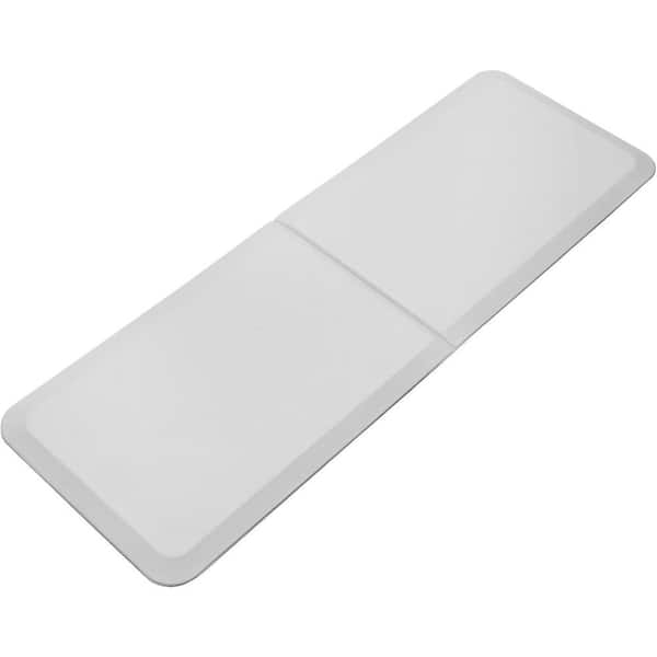 Bath 70 in. L x 40 in. W x 0.75 in. H Non Slip Bi-Fold Fall Protection Safety Floor Mat for Elderly Beveled Edges, Gray