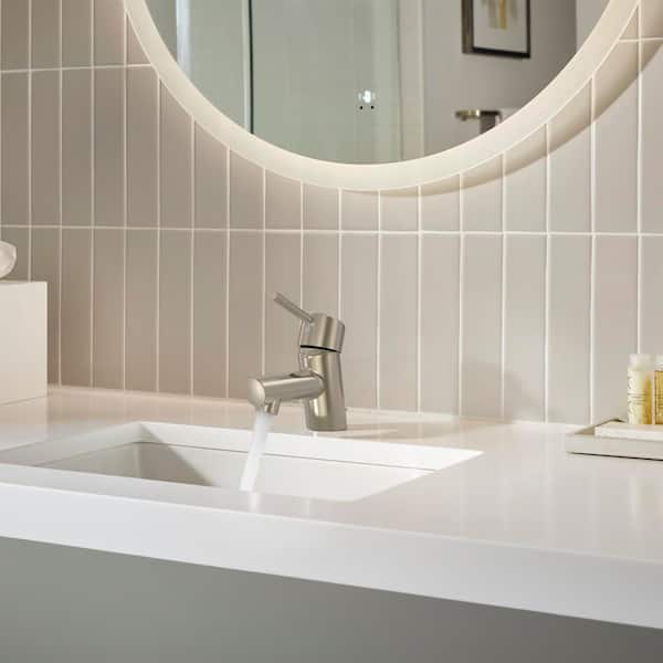 Concetto Single Hole Single-Handle Bathroom Faucet with Drain Assembly in Brushed Nickel