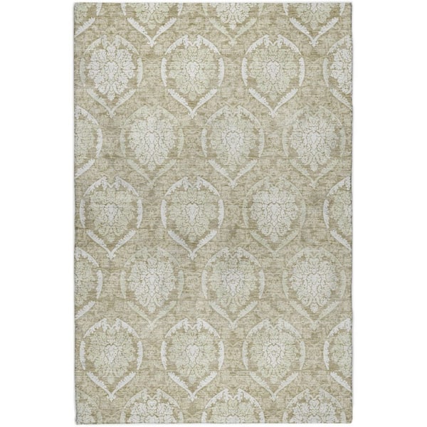 Dream Shag Premium Machine Washable Abstract ADS810 Tan 9 ft. x 12 ft. Area Rug