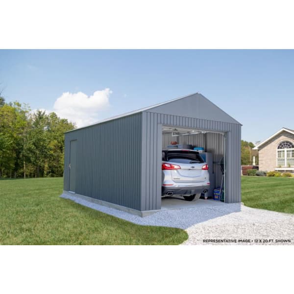 Sojag Everest 12 ft. x 10 ft. Charcoal Garage GRC1210 - The Home Depot