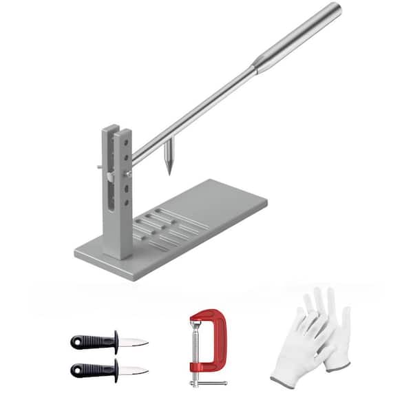 Portable Stainless Steel Oyster Shucker Tool with 2-Oyster Shucking Knife,1-Pair Gloves and 1 G-Clamp