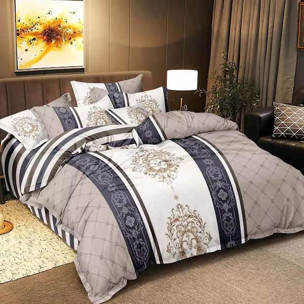 Shatex 2 Piece All Season Bedding Twin size Comforter Set, Ultra Soft Polyester Elegant Bedding Comforters-Gray
