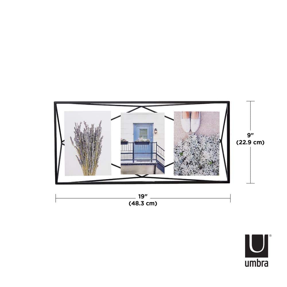 Black Geometric Wire Floating Picture Frame, 20x20