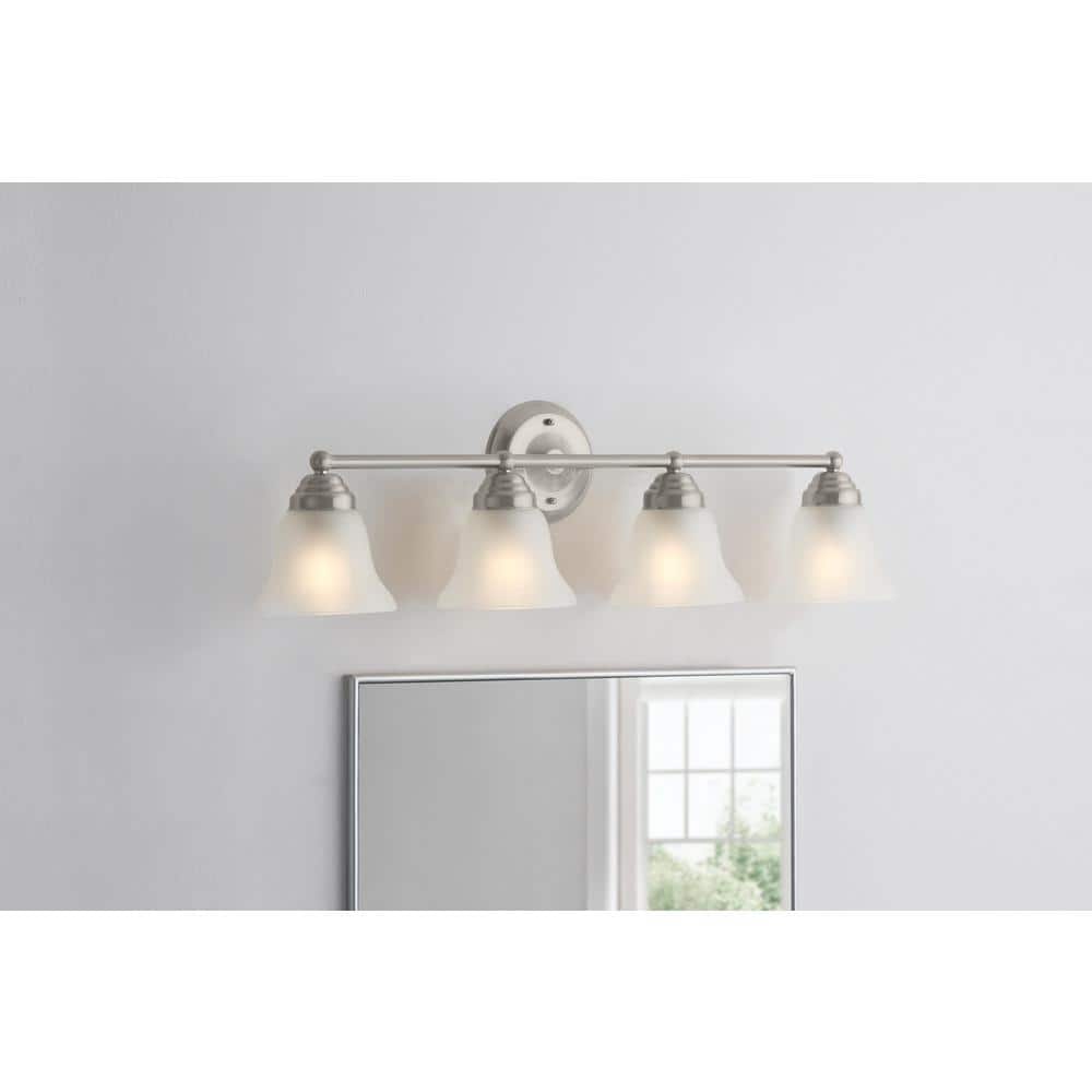 Hampton Bay Ashhurst 32.75 in. 4-Light Brushed Nickel Bathroom