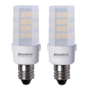 35 - Watt Equivalent Warm White Light T4 (E12) Candelabra Screw, Dimmable Frost LED Light Bulb 2700K (2-Pack)