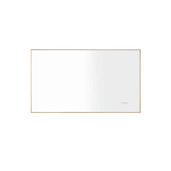 Unbranded 42 in. W x 24 in. H Small Rectangular Steel Framed Wall Bathroom Vanity Mirror