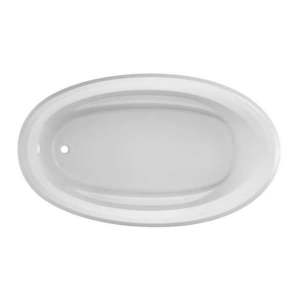 JACUZZI SIGNATURE 71 in. x 41 in. Oval Soaking Bathtub with Reversible Drain in White