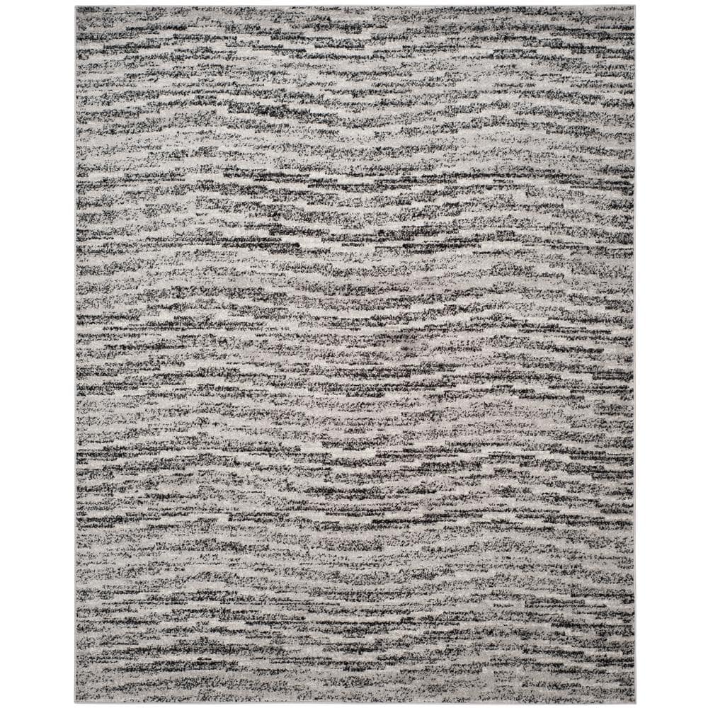 SAFAVIEH Adirondack Black/Silver 8 ft. x 10 ft. Striped Area Rug ...