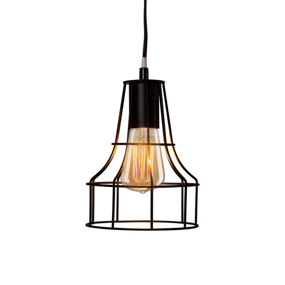 8.01 in. 1-Light Black Metal Cage Pendant price history on PriceWatchPro