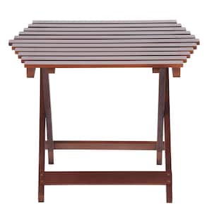 Folding Trapezoid Wood Outdoor Picnic Table 19.7 in. x 19.3 in. x 15 in.