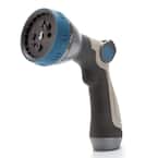 8-Pattern Gray Thumb Control Metal Garden Hose Sprayer Nozzle