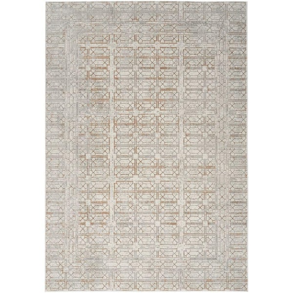 Nourison Desire Ivory Beige 4 ft. x 6 ft. Abstract Contemporary Area Rug