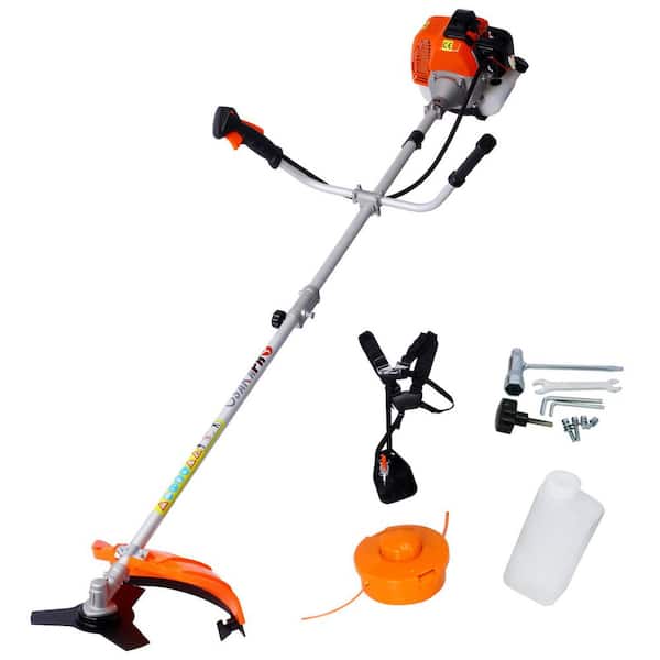 52cc Weed Eater/Wacker Gas Powered, 2 in 1 String Trimme,w/10 in. Brush Cutter,Rubber Handle and Shoulder Strap Included