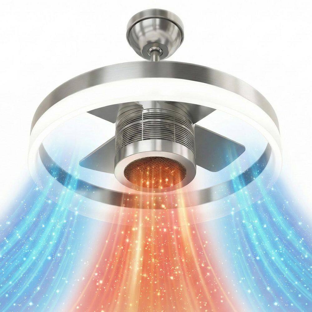 "SkyFan & Turbo Heater 4 Blade 24"" Plug & Play Brushed Nickel Fandelier with Heater and LED Light" price history on PriceWatchPro