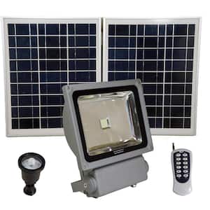 200 Watt Super Bright 30 Motion Activated Grey Outdoor Integrated LED Solar Power Flood/Security Flood Light Remote
