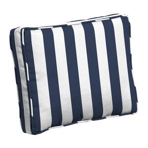ProFoam 24 in. x 19 in. Sapphire Blue Cabana Stripe Rectangle Outdoor Plush Lumbar Pillow