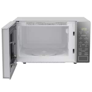 18 in. 0.7 cu. ft. Countertop Microwave in Silver with Auto-Cleaning Function