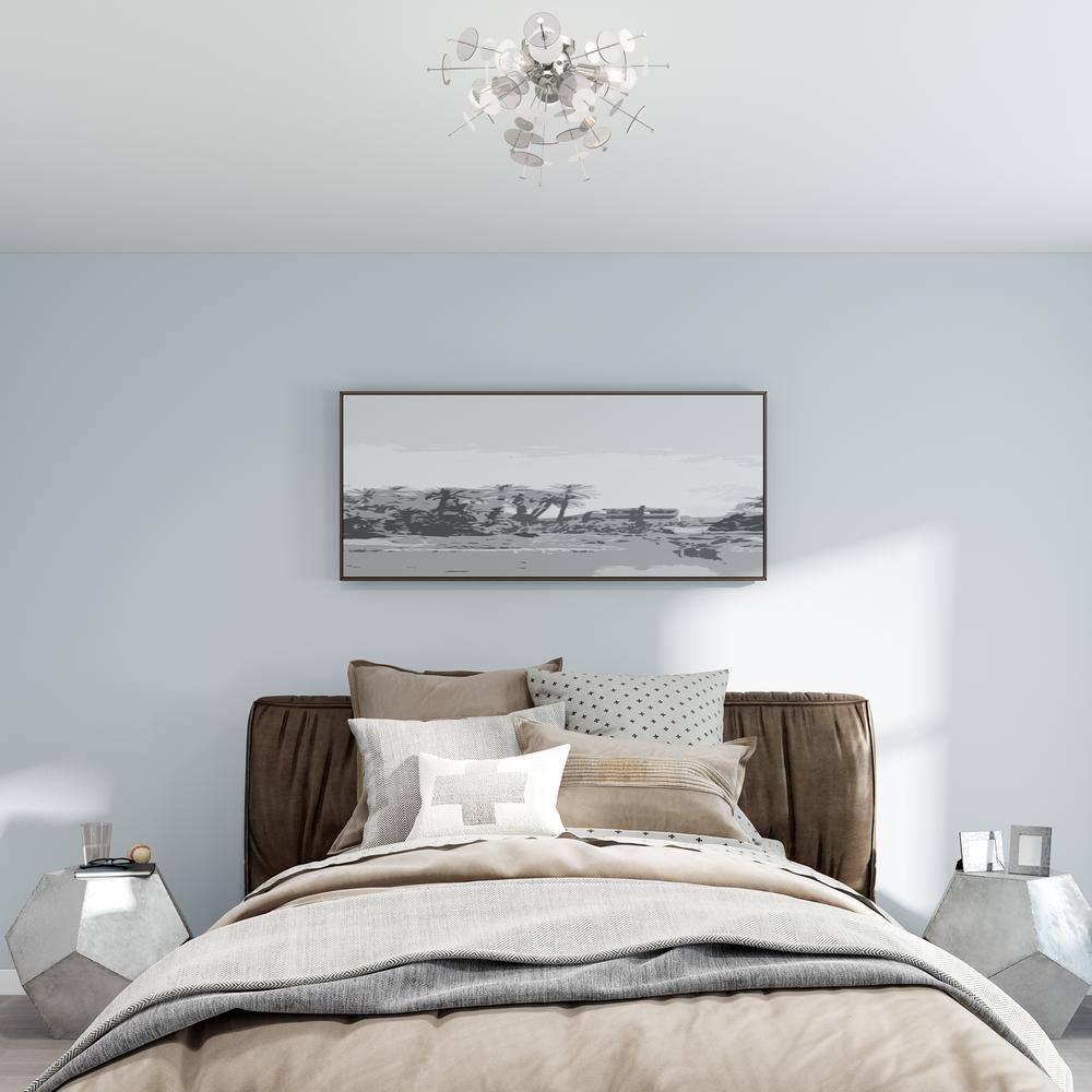 Circulo Polished Chrome 4-Light Ceiling Mount with Geometric Glass Discs