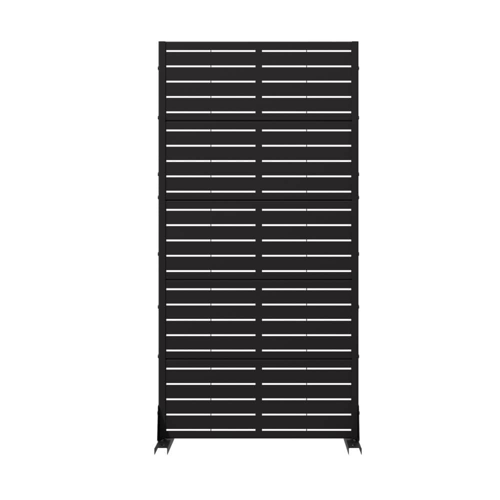 60 in. H x 30 in. W Outdoor Black Galvanized Steel Decorative Garden Fence Privacy Screen price history on PriceWatchPro