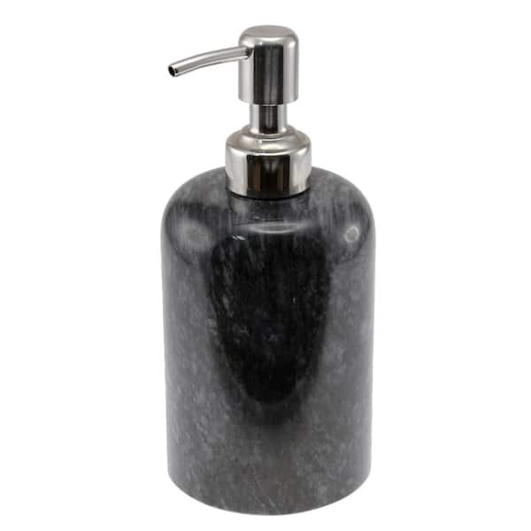 Creative Home Natural Black Marble Liquid Hand Soap Lotion Dispenser Liquid Hand Sanitizer Soap Jar for Bathroom Kitchen Countertop