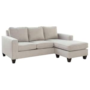 Boha's Collection 86 in in W Straight Arm 2 -pieces Polyester Rectangle Sectional Sofa in Biscotti