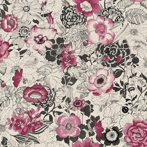 ESTA Home Penny Pink Floral Paper Strippable Wallpaper (Covers