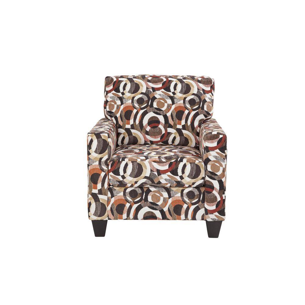 Urban Loft Multicolor Circle Pattern Upholstered Accent Chair