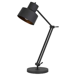 Davidson 33 in. Matte Black Metal Indoor Desk Lamp with Adjustable Arm