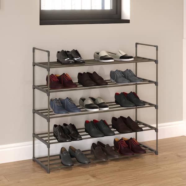 9 Tier Shoe Rack for Entryway 35 Pairs, Stackable Metal Shoe Rack for  Closet, Sturdy Shoe