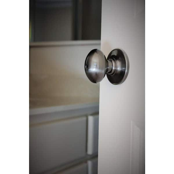 Silver door deals knob with lock