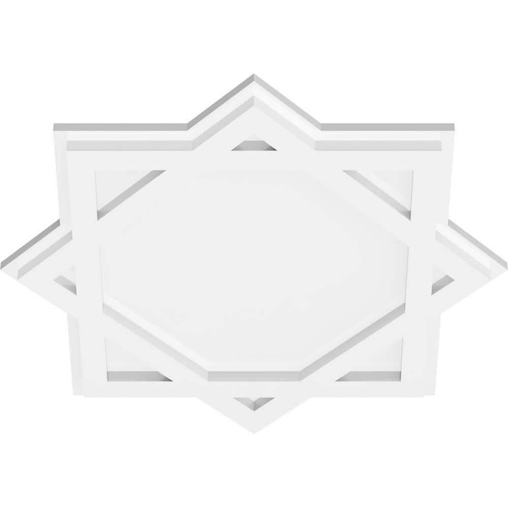 18" White PVC Contemporary Geometric Ceiling Medallion